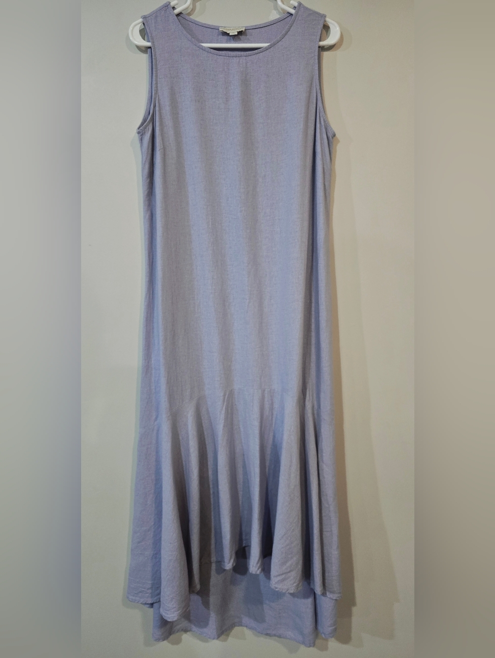 Cynthia Rowley Light Blue High-Low Maxi Dress. Linen Viscose Blend. Size Small